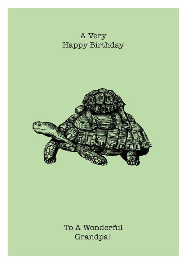 Wonderful Grandpa - tortoise birthday card created by Zoe-Claire