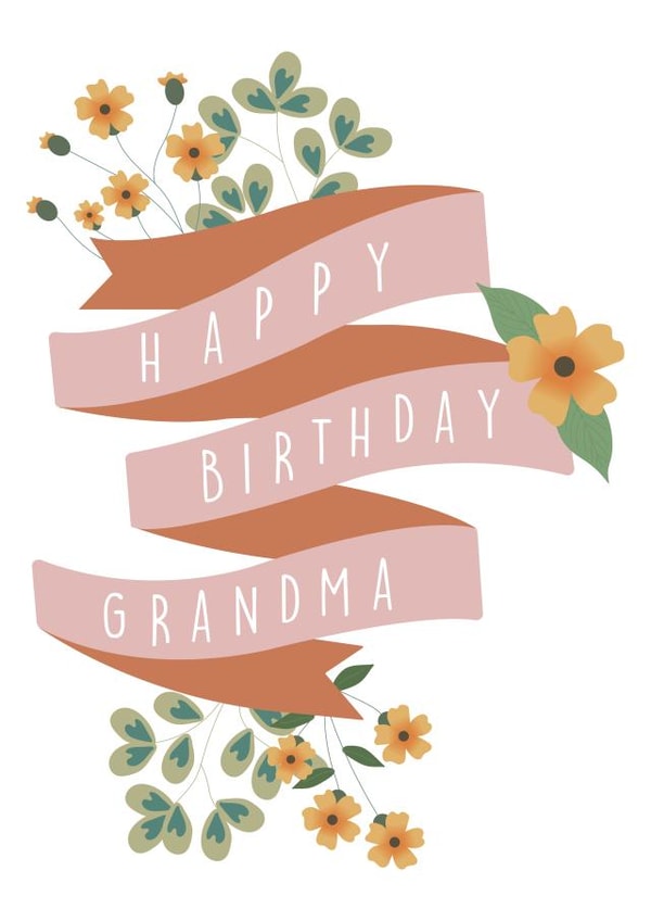 Orange floral Grandma birthday card created by Designs.By.Meg