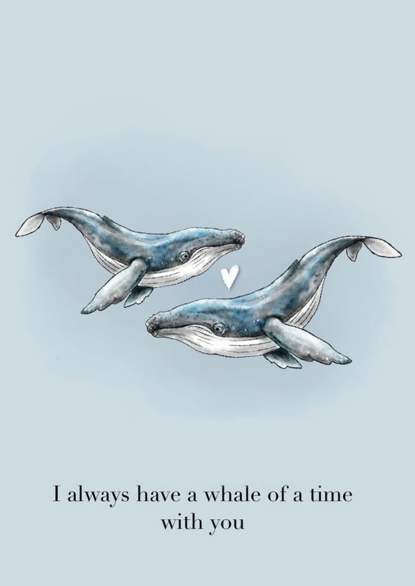 Whale of a time whales Anniversary Card 17944 created by SVHIllustration