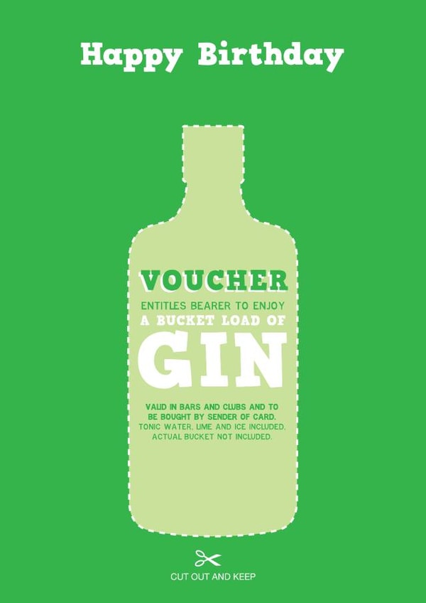 gin gin and tonic Birthday Card 18014 created by LOVEDAY DESIGNS on Thortful