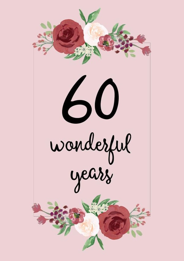 60 wonderful Anniversary Card 15964 created by Pippin Prints