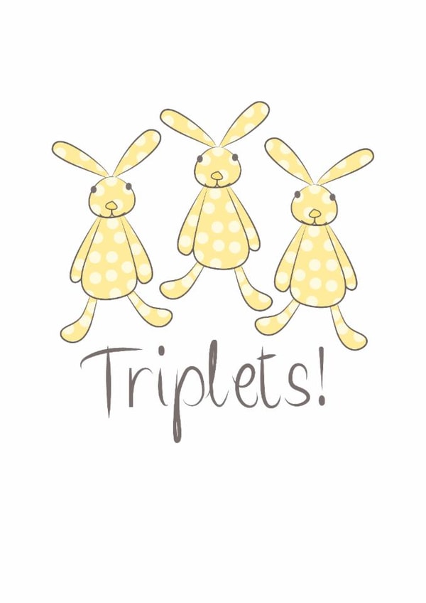 New baby triplets bunny card created by Leah Roberts