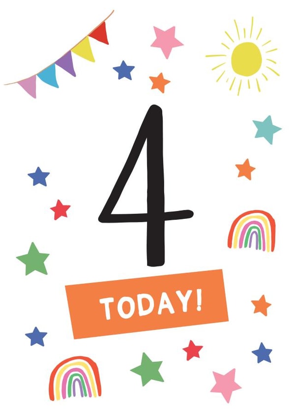 Rainbow 4th Birthday Card created by Sarah Catherine