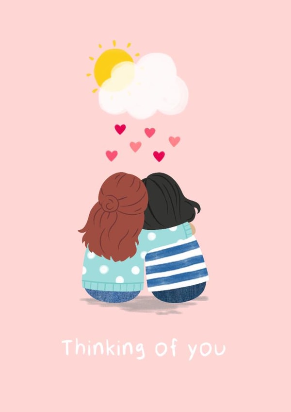 Friends Hugging under a Cloud Thinking Of You Card created by Design By Day
