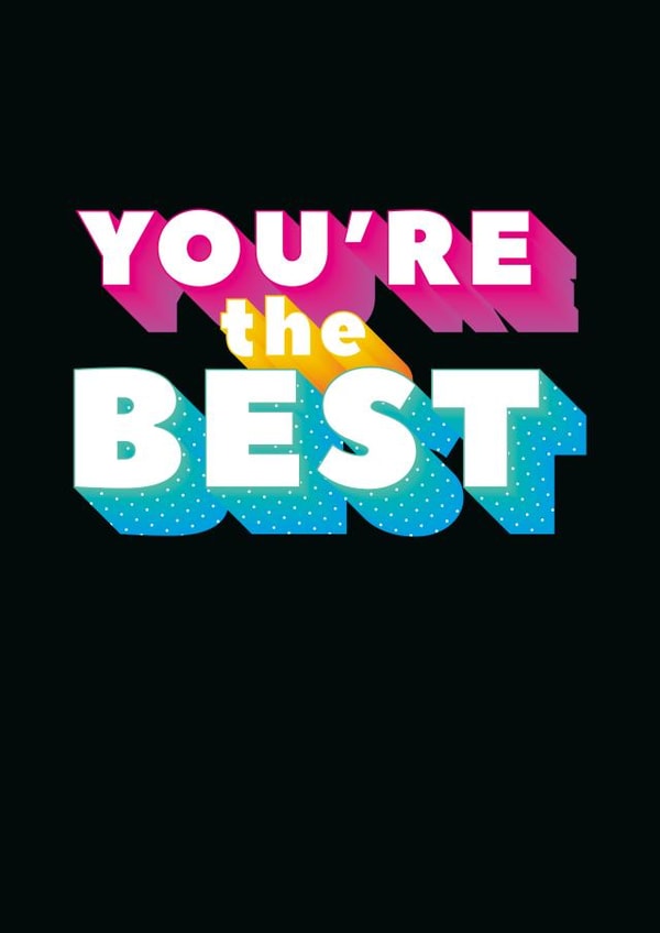 Funny Thank You Card - Rainbow Card | You're The Best created by Bettie Confetti