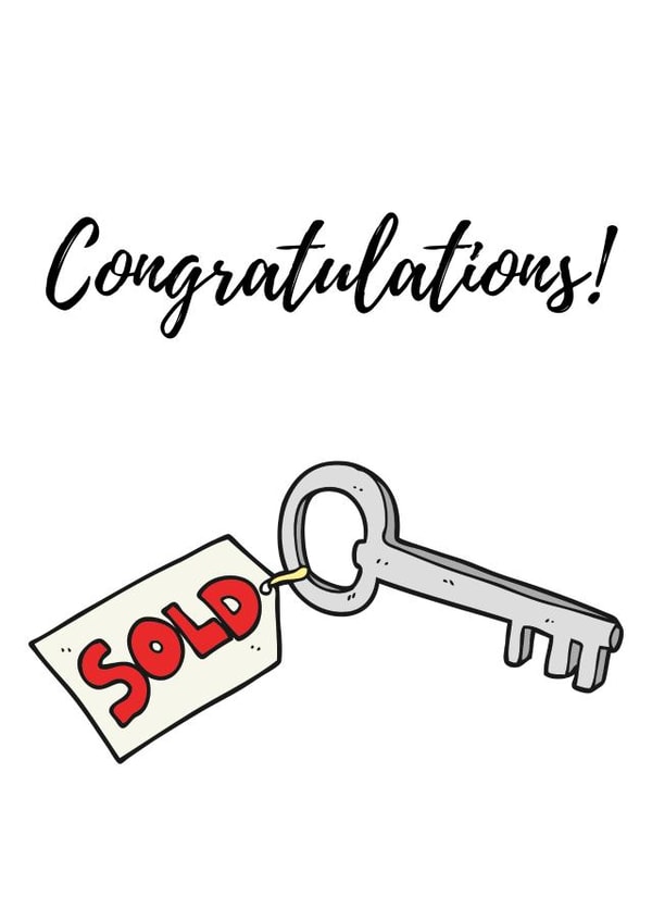 Classic New Home Card - House Key - Congratulations created by Amy (Hedgecards)