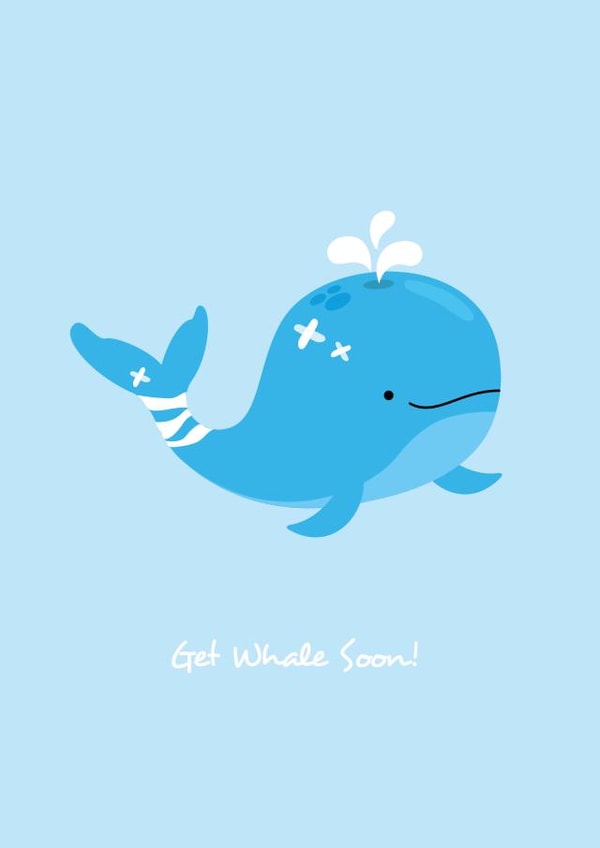 get whale Get Well Card 17540 created by emily.reevedesigns