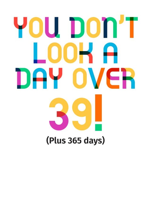 40 forty Birthday Card 19294 created by POP FIZZ