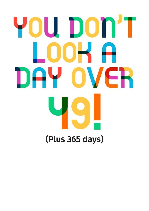 50 fifty Birthday Card 19295 created by POP FIZZ