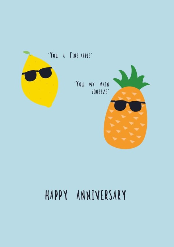 pineapple lemon Anniversary Card 17142 created by Dave Mohammed