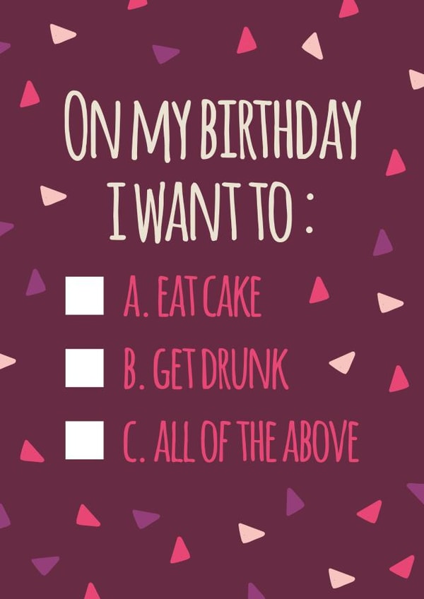 i want to eat Birthday Card 19290 created by FLIPSIDE