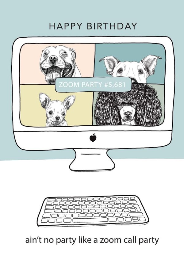 zoom zoom party Birthday Card 30763 created by Dotty Dog Art