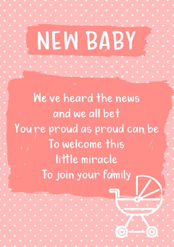 new baby pink New Baby Card 17922 created by Jenny Bowman