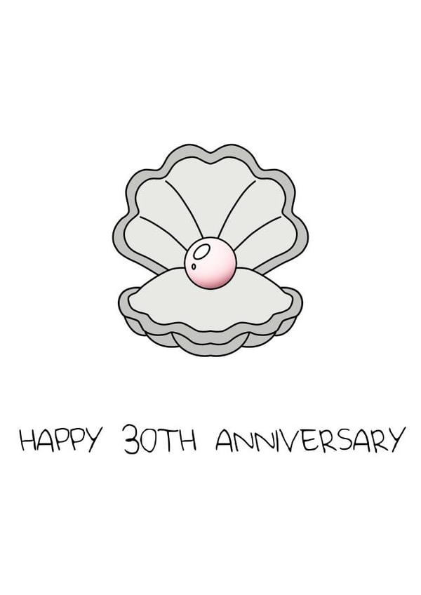 Pretty Pearl Anniversary Card - 30 Years - Happy 30th Anniversary created by ifandwhenprints