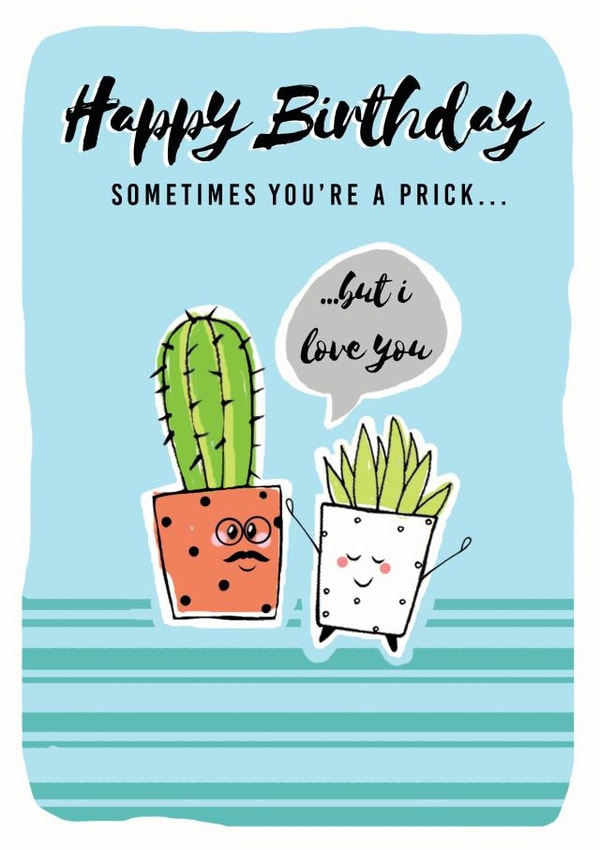 prick cactus Birthday Card 19451 created by Leebee Designs