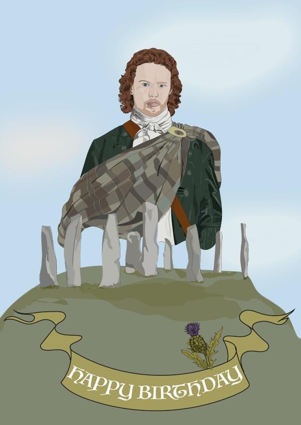 OUTLANDER JAMIE Birthday Card 19157 created by KD STUDIO DESIGN