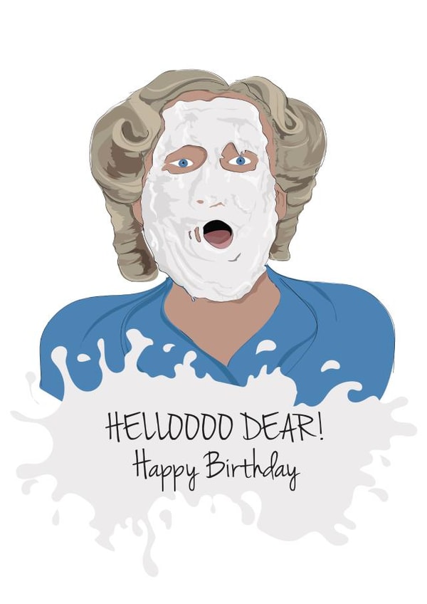 Mrs Doubtfire Robin Williams Birthday Card 19158 created by KD STUDIO DESIGN