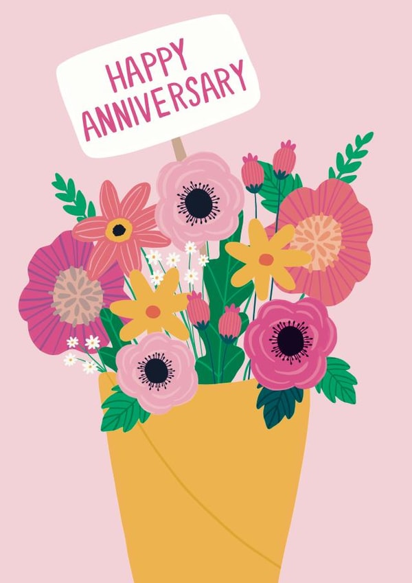 Floral Bouquet Anniversary Card created by Jessica Harvey