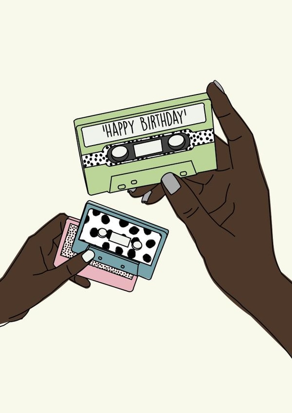 cassette tape retro Birthday Card 19626 created by Time With Rebecca