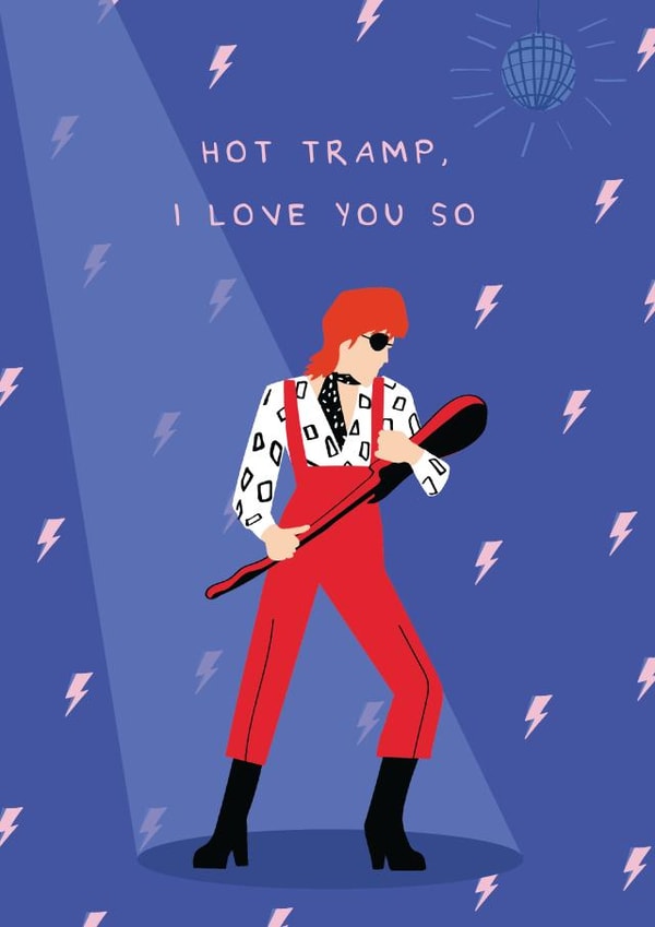 david bowie rebel rebel Anniversary Card 18979 created by Fran Butler