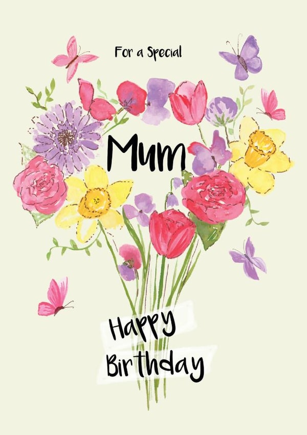 mum floral Birthday Card 14278 created by Pom Pom Party Cards