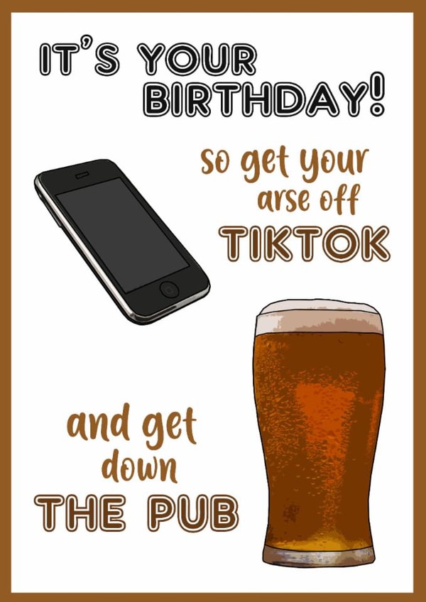 tik tok tiktok Birthday Card 19633 created by Memetallica