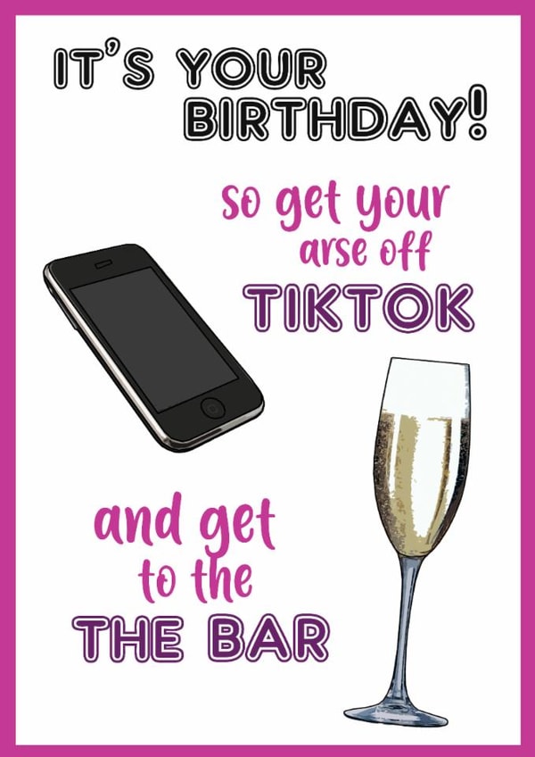 tik tok tiktok Birthday Card 19634 created by Memetallica