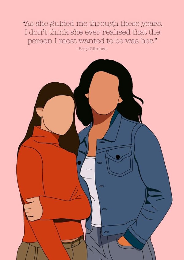 Gilmore girls rory and lorelai Mothers Day Card 19645 created by Stephenie Emily