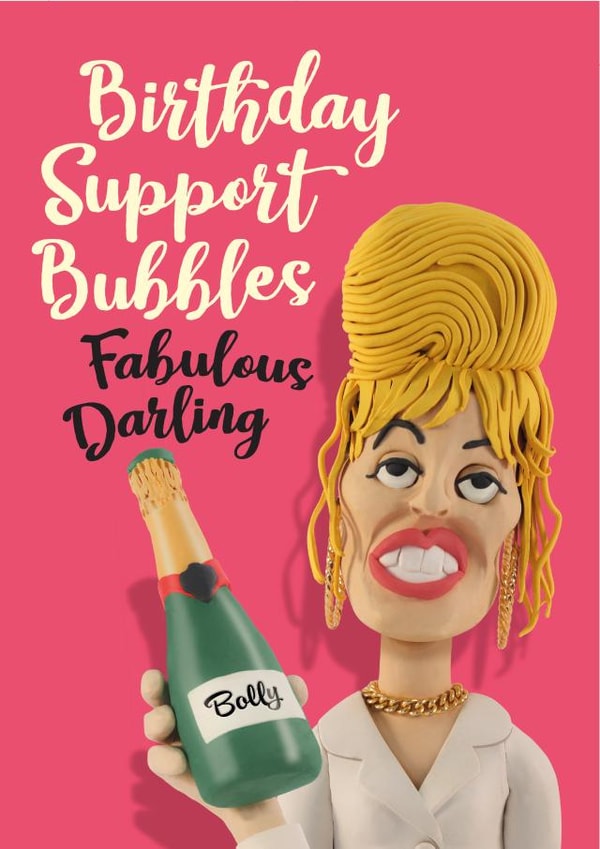 Patsy Ab Fab funny birthday card for her created by The Supermodels
