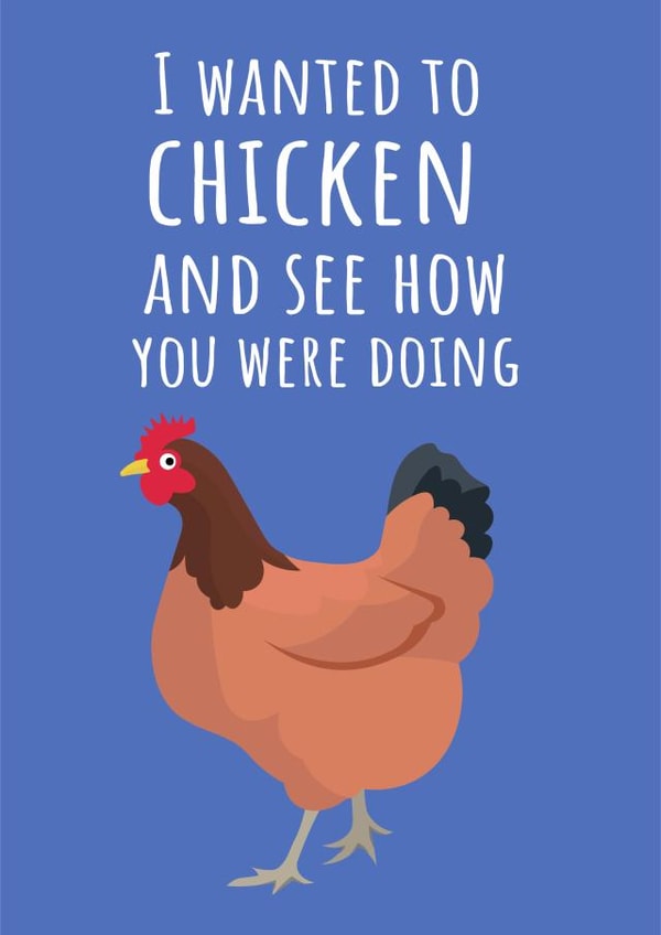 chicken check in Just because Card 17336 created by Haydn Pole