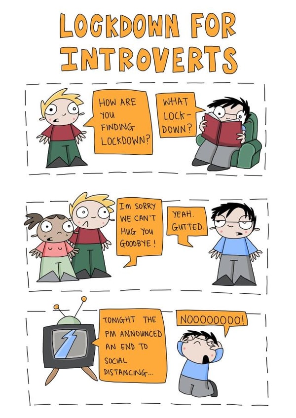 introverts lockdown Birthday Card 44490 created by Cartoons by Natasha