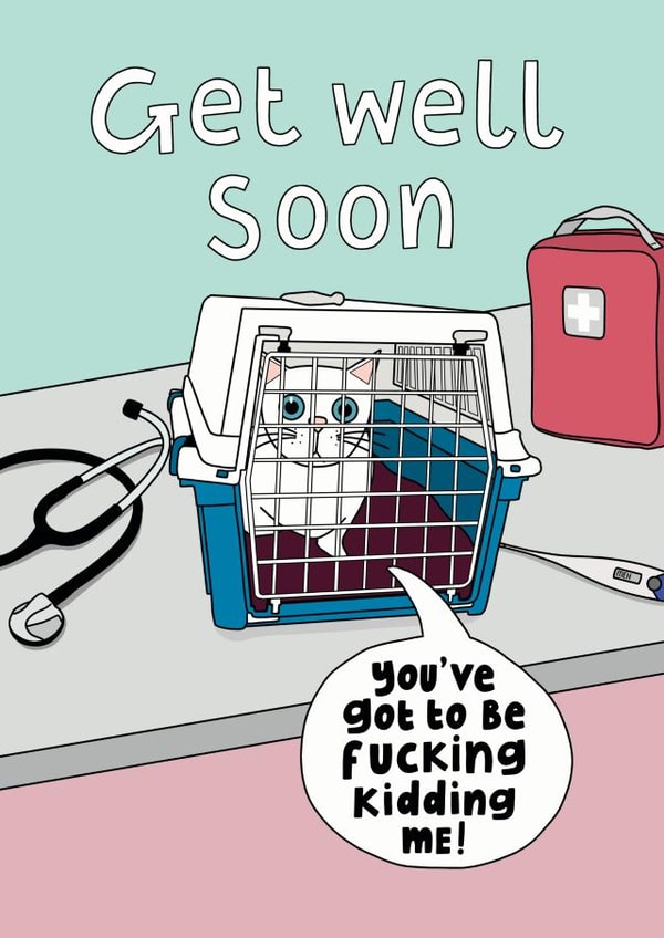 Get Well Soon created by Sweary Cats by Leaf Lane Studio