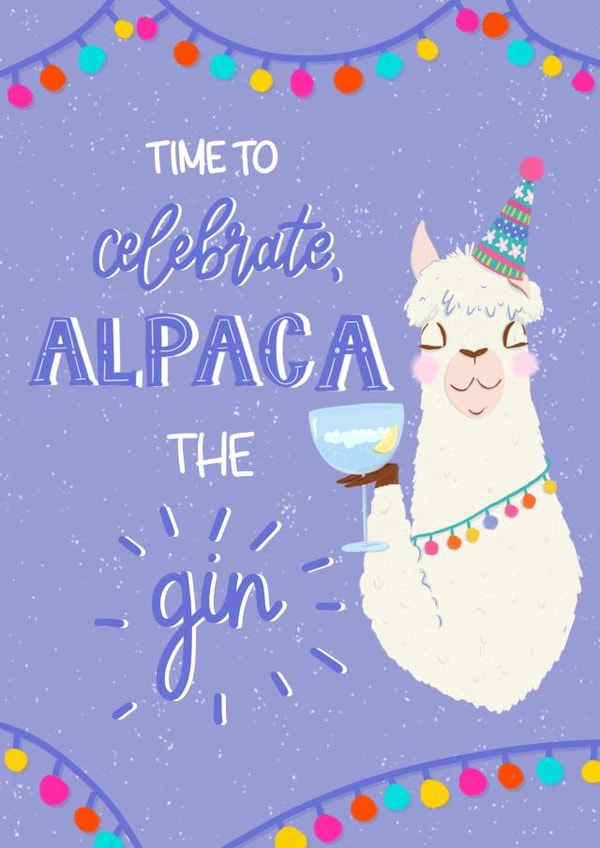 alpaca llama Birthday Card 17834 created by Michelle Robyn
