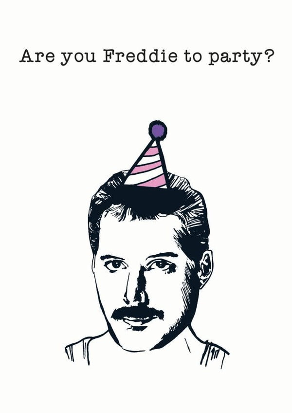 Freddie Mercury Birthday Card - Queen Birthday Card created by Hattybones