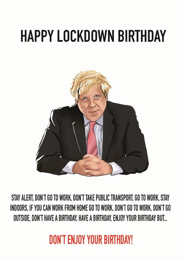 lockdown boris johnson Birthday Card 42659 created by SVHIllustration