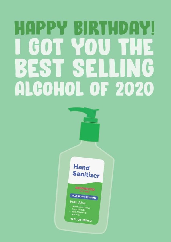 Hand Sanitiser themed card created by James Steer