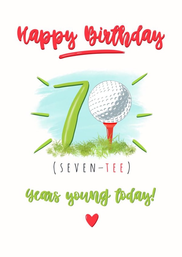 Seven-tee 70th birthday card created by Little Cat Creates