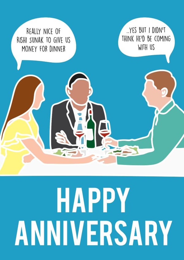 rishi sunak dinner Anniversary Card 43773 created by Charlie T