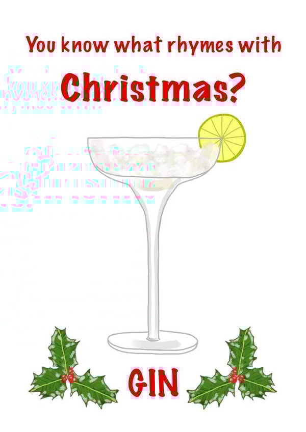 Gin funny Christmas Card 15497 created by suzcreate