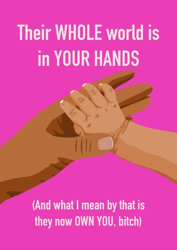 Life as a new parent is being owned by your child created by @katiehounsomeillustrator