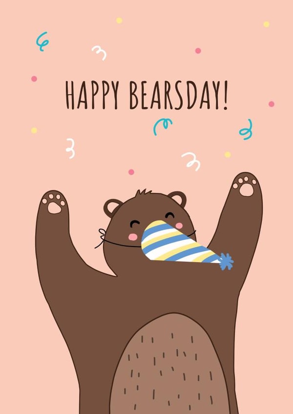 bear pun Birthday Card 16112 created by Fly high art