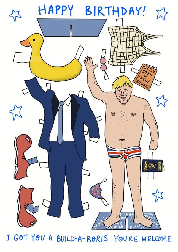 Buid a Boris birthday card created by Rosie Johnson Illustrates