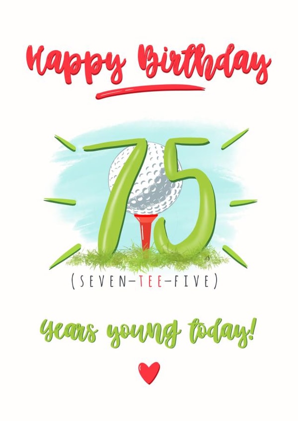75 golf Birthday Card 18814 created by Little Cat Creates