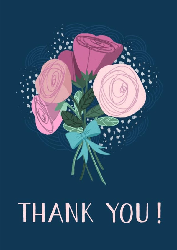 bouquet flowers Thank You Card 18748 created by Wandering Studio Co.