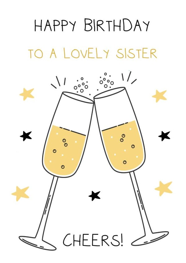 Cheers lovely Sister birthday card created by KarenCharlton