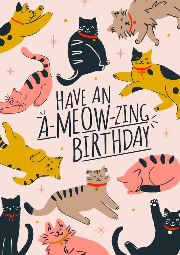 Cute Birthday Card - Pun - Cat - Have An Ameowzing Birthday created by Wild Card