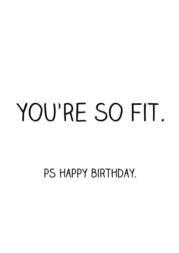 You're so fit birthday card created by Offhand Cards