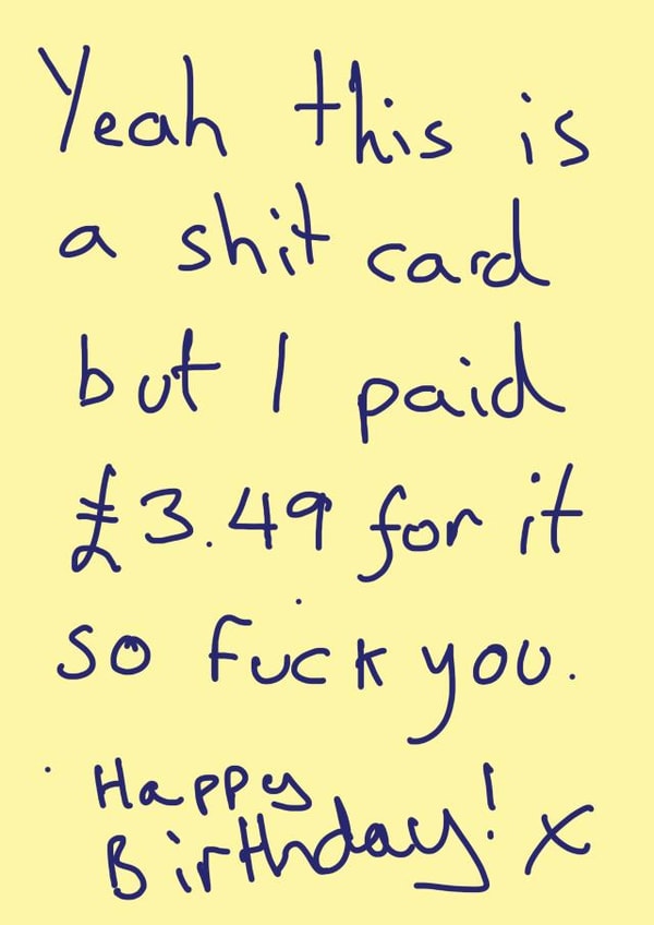 Fuck You Shit Birthday Card created by Random Shit Cards