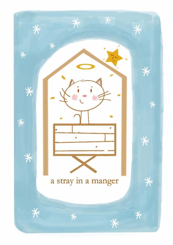 stray cat Christmas Card 16809 created by Jolly Judy