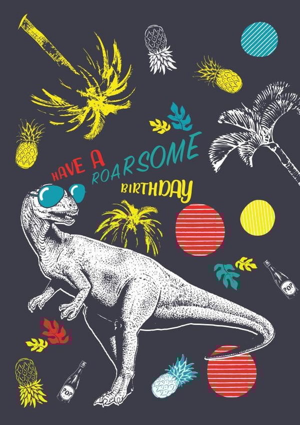 roarsome awesome Birthday Card 19879 created by Little Cham Cham